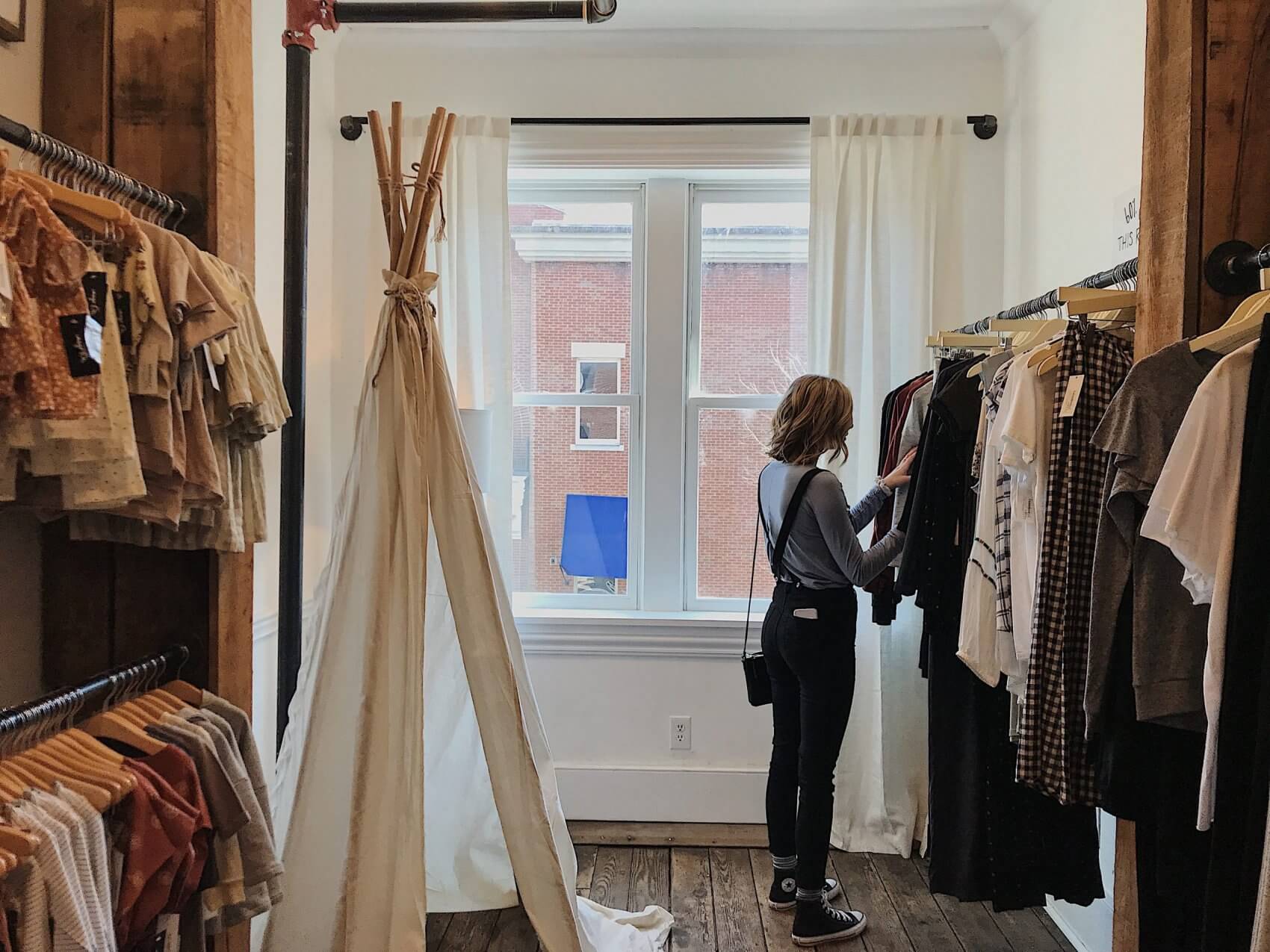 Women Browsing Clothing Store